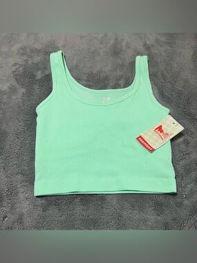 Pro-Fit Sportswear Women Seamless Ribbed Crop Top Sage Green Sz M NWT Active
